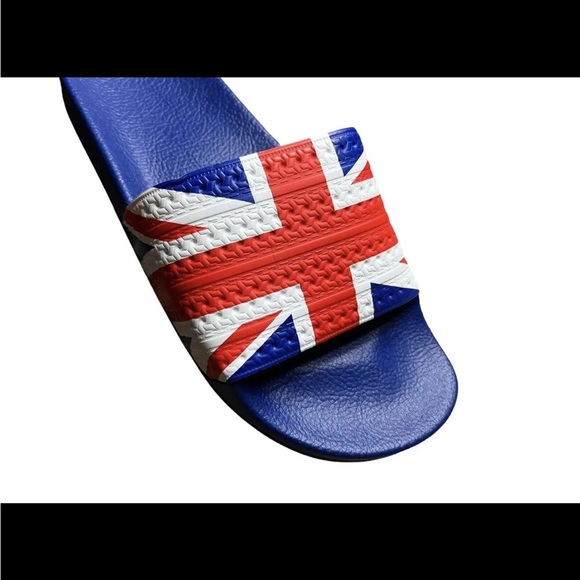 NWT Adidas Adilette Great Britain Slide Sandal Mens size 10 G55377 Blue White. - Picture 3 of 15